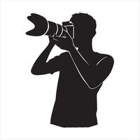 silhouette of a man with a camera vector