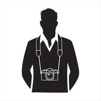 a silhouette of a man with a camera vector