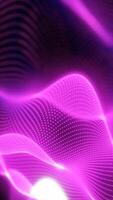 Pink glowing particle wave forming a smooth undulating surface, futuristic digital background with depth and texture video