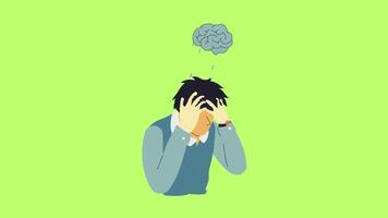 traumatic brain injury is caused by an external force animation tree isolated on green screen background video