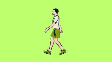 Man walking isolated on green screen background video