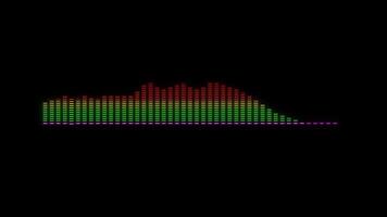 Abstract equalizer audio sound wave. Digital spectrum bright glowing neon vibrant VJ disco style isolated background for overlay. video