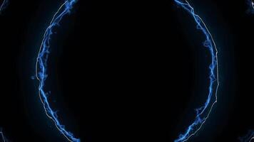 Abstract effect plasma glow explosion energy shockwave, dimensional gate on black background. video