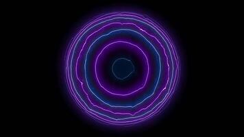 Abstract effect neon glow explosion energy shockwave, dimensional gate on black background video