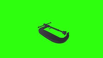 Clamp isolated on green background video