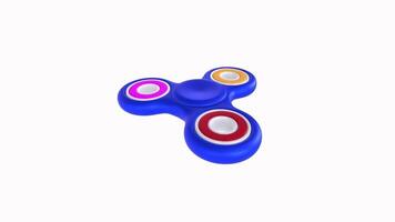 Fidget spinner toy isolated on white background video
