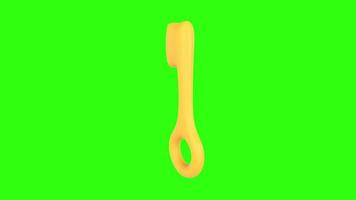 Yellow object isolated on green background video