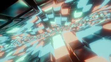 Vibrant 3D abstract composition of glowing cubes in motion, symbolizing futuristic innovation and fluidity video
