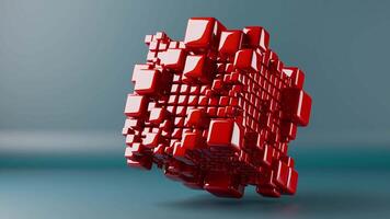 Digital Pulse showcases glossy red cubes, symbolizing innovation and contemporary design video