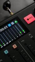 Audio mixer with REC button and active sound levels video
