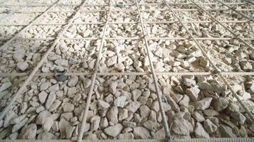 Rebar lathing on sand and crushed stone for concrete reinforcement and strength 4 video