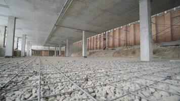 Rebar lathing on sand and crushed stone for concrete reinforcement and strength 2 video