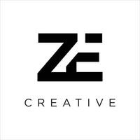 letters Initials Monogram logo ZE design vector