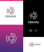 Modern Minimalist C Brand Logo Design Variations Gradient vector