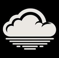 A white cloud with a black background vector