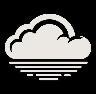 A white cloud with a black background