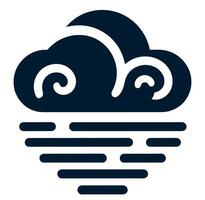 Black and white logo with waves and clouds vector