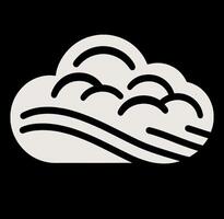 White cloud with waves on it vector