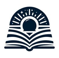 An open book with a sun and stars on it vector
