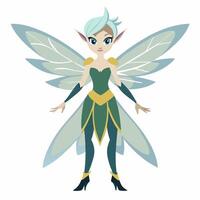 Cartoon beautiful fairy. Isolated on white background. vector