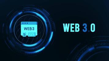Web 3.0 Flickering Text With HUD Animation video