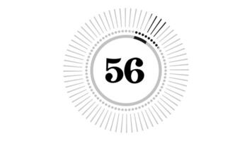 One-minute countdown from 60 to 0 animation on a white background video
