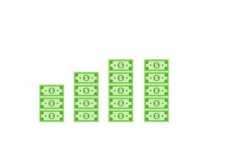 Animated down graph icon designed for business or finance concept, business loss graph shows a chart, bar graph, failure, bankruptcy, bad, reduction video