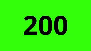 Increase counting numbers 0 to 1000, digit counter from zero to 1 thousand, digital clock, or timer display with decimal point animation on a green background video