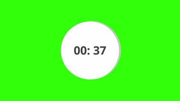 40-second countdown from 40 to 0 animation on green background video