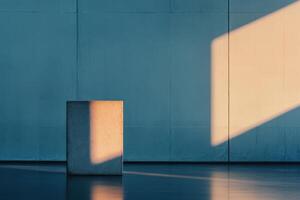 Abstract minimalist composition with shadow play in a modern interior photo
