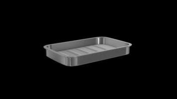 Surgical Tray Rotating on a Transparent Background. Seamless Loop. 4K video