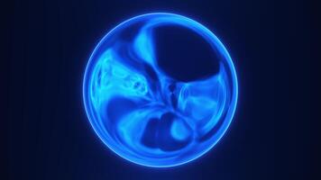 Glowing blue energy sphere with swirling light patterns on dark background. Futuristic plasma orb, sci-fi magic ball, abstract power source. Use for tech, fantasy, or digital design themes. 4k 60fps. video