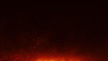 Glowing fire particles fly in dark background. Seamless loop animation with energy, sparks, and ember effects. Perfect for cinematic, fantasy, or action motion design and VFX use. video