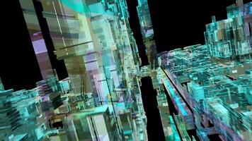 Animated City Technology Blocks Background 3D Rendering video
