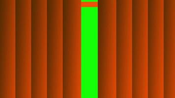 An empty green screen stage flanked by red curtains could represent paused production, editing, or staged performances awaiting action video