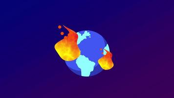 le globe contagieux Feu reflète global échauffement, climat changement, et le environnement crise affectant le tout planète video