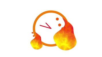A burning clock melts into flames, portraying the pressure of time, urgency, and distorted perception during crises or emotional stress. video