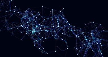 Plexus. Chaotically moving interweaving of dots and lines. Looping seamless animation. Abstract digital network. video
