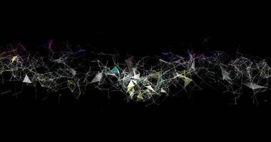 Plexus. Movable interlaces of dots, lines and triangular faces. Looping seamless animation. video
