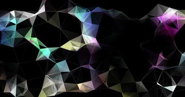 Plexus. Movable interlaces of dots, lines and triangular faces. Mosaic. Looping seamless animation. video