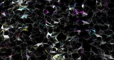 Plexus. Movable interlaces of dots, lines and triangular faces. Mosaic. Looping seamless animation.2 video