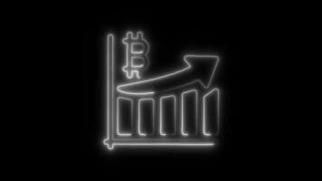 Data Analysis Outline Icon in neon Animation video