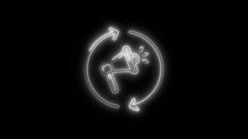 Glowing neon Arrows icon isolated on black background motion graphic animation video