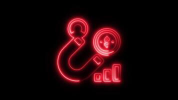 Glowing neon Attract Customers icon isolated on black background motion graphic animation video