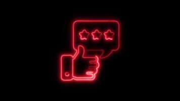 Glowing neon Appreciation icon isolated on black background motion graphic animation video
