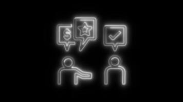 Glowing neon Salesman icon isolated on black background motion graphic animation video