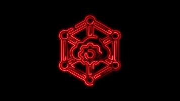 Glowing neon Edge icon isolated on black background motion graphic animation video