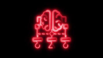 Glowing neon Classification icon isolated on black background motion graphic animation video