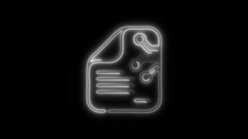 Glowing neon Smart Contracts icon isolated on black background motion graphic animation video