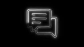 Glowing neon Business Development Conversation icon isolated on black background motion graphic animation video